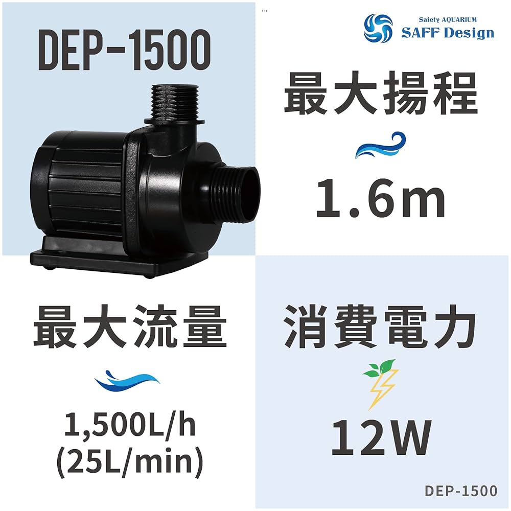 Amazon.co.jp: HSBAO DEP-1200 吐出量1500L/H (毎分25L) 揚程1.6
